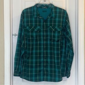 Columbia Omni Shade Green Plaid Fishing Shirt Size XL